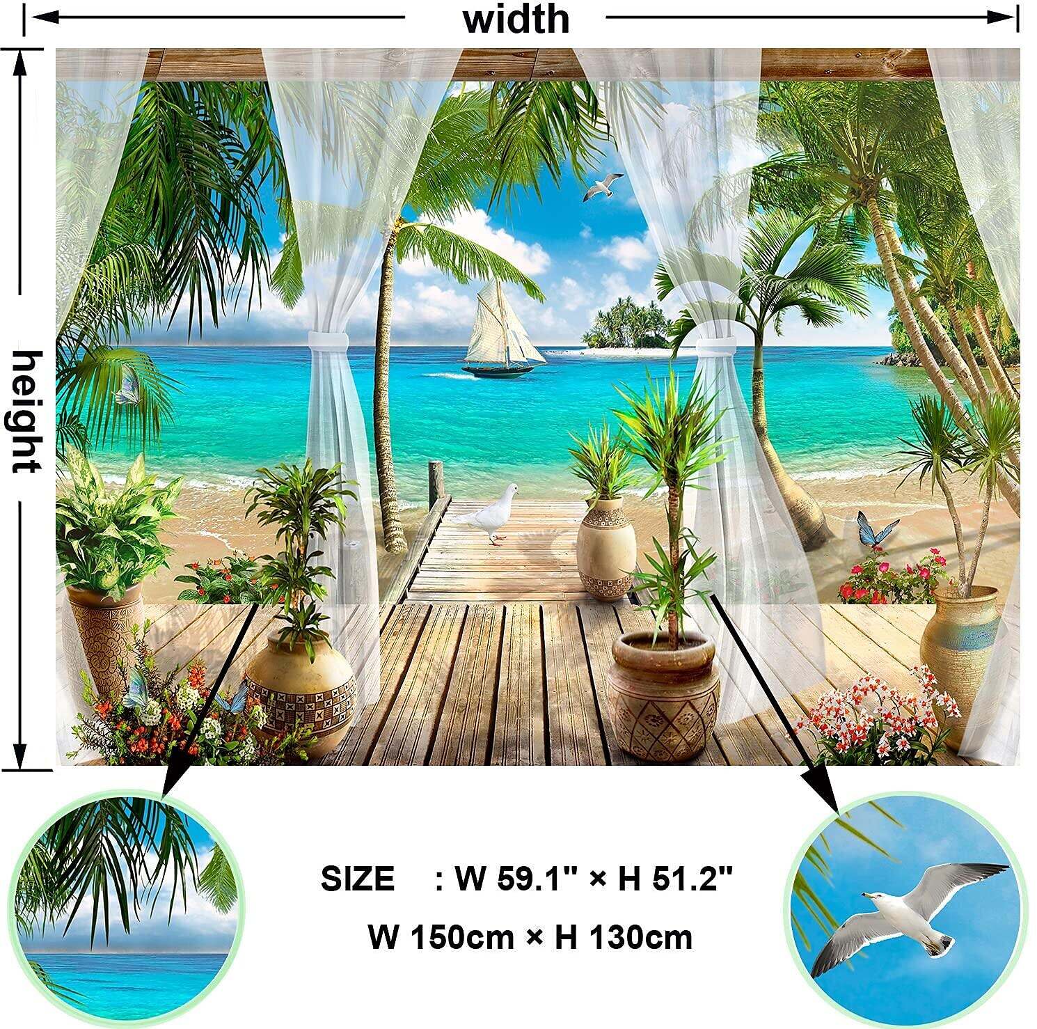 Beach Theme Wall Tapestry Art Decor Photograph Backdrop