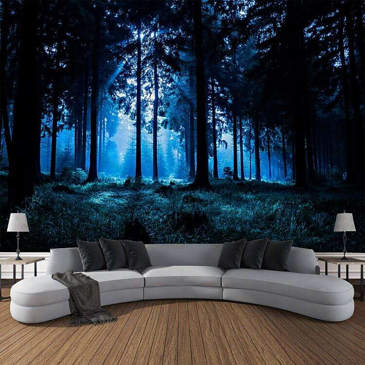 Tropical Forest Rainforest Landscape Wall Tapestry Magical Natural Green Tree