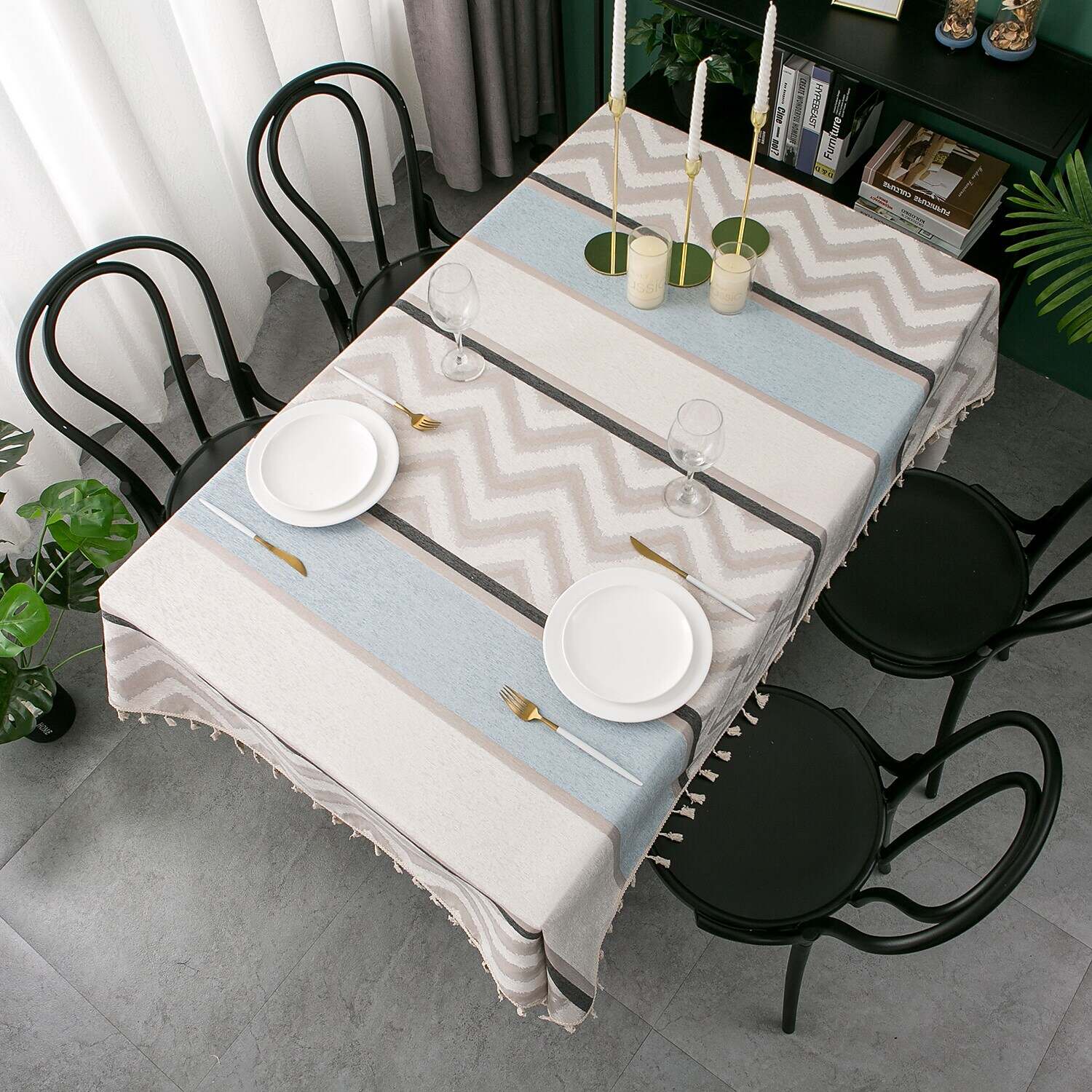 Farmhouse Style Tablecloth Cotton Linen Rectangle Table Cloths