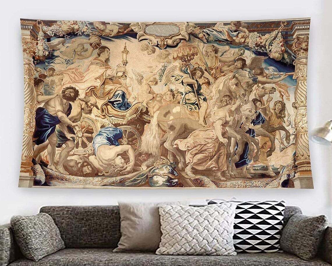 Medieval Painting Wall Tapestry Victoria Art Decor