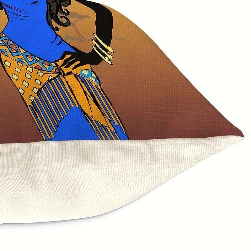 African Women Double Side Pillow Cover 4PC Soft