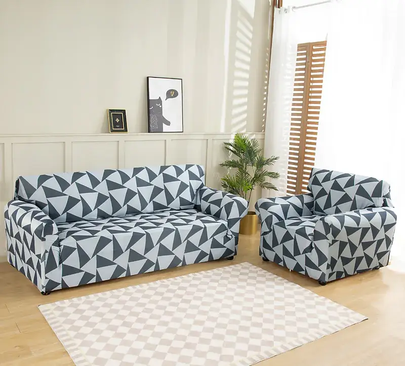 Stretch Sofa Cover Slipcover Geometric Pattern