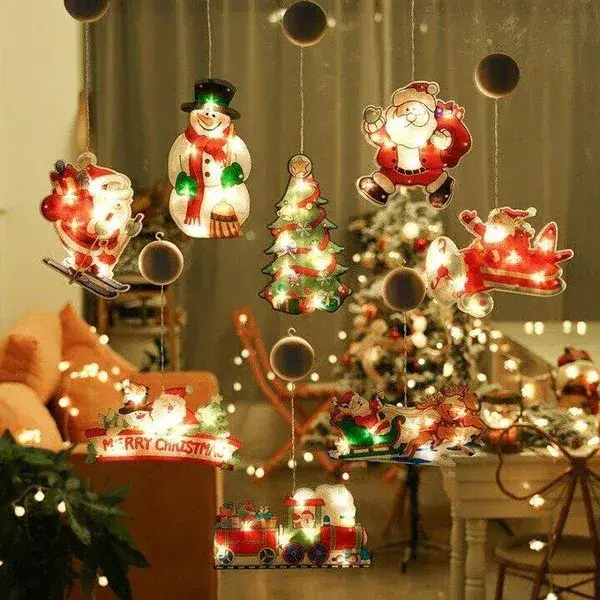 🎄🎅Christmas Presale - Get Surprise Offer-Christmas Window Hanging Lights