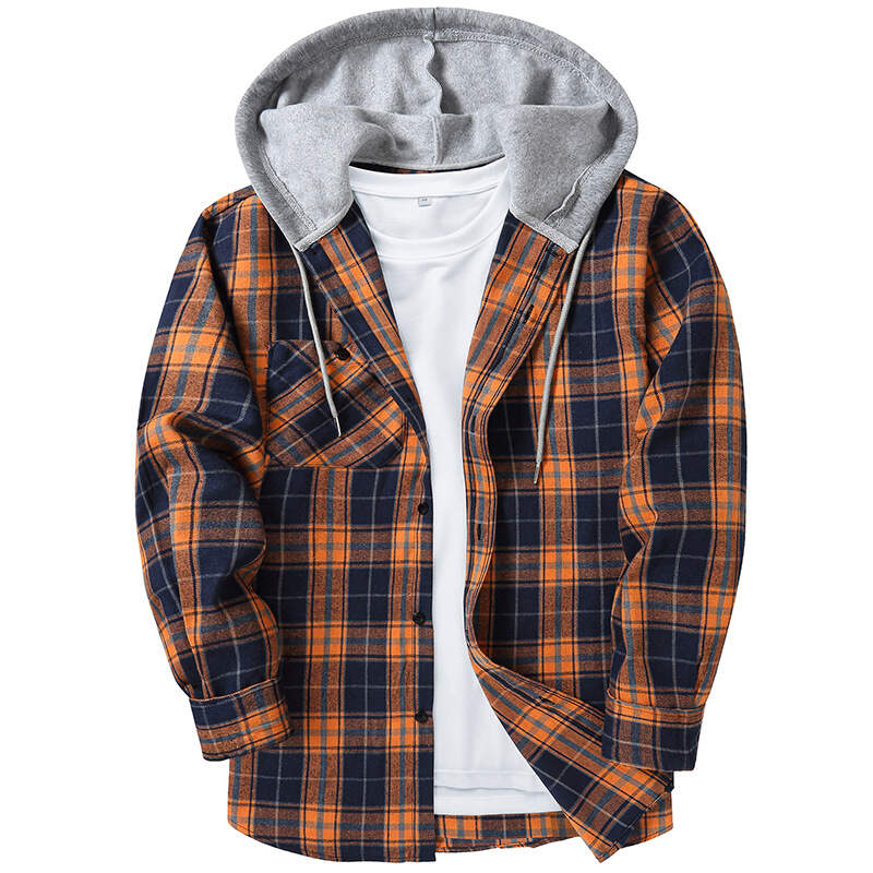 plaid hooded jacket - Buy 3 and get free shipping