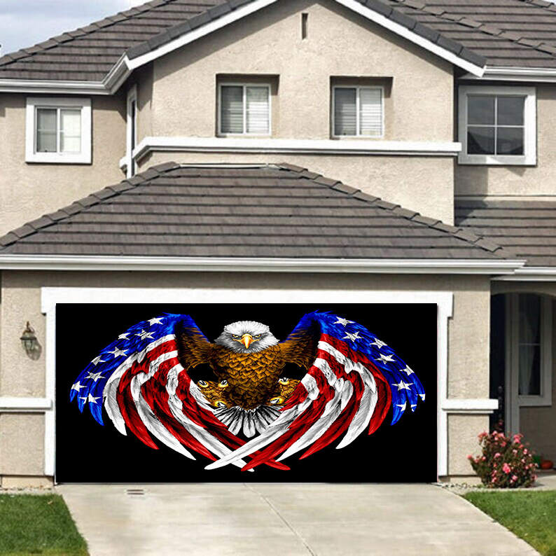 Eagle Patriotic Independence Day Garage Door Mural