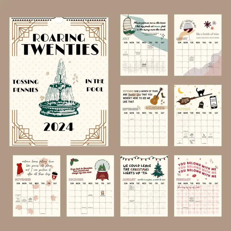 🎤📆 2024 Lyrics Wall Calendar-👍