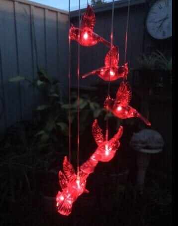 Solar Cardinal Wind Chime Light