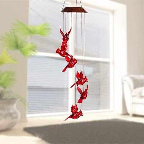 Solar Cardinal Wind Chime Light