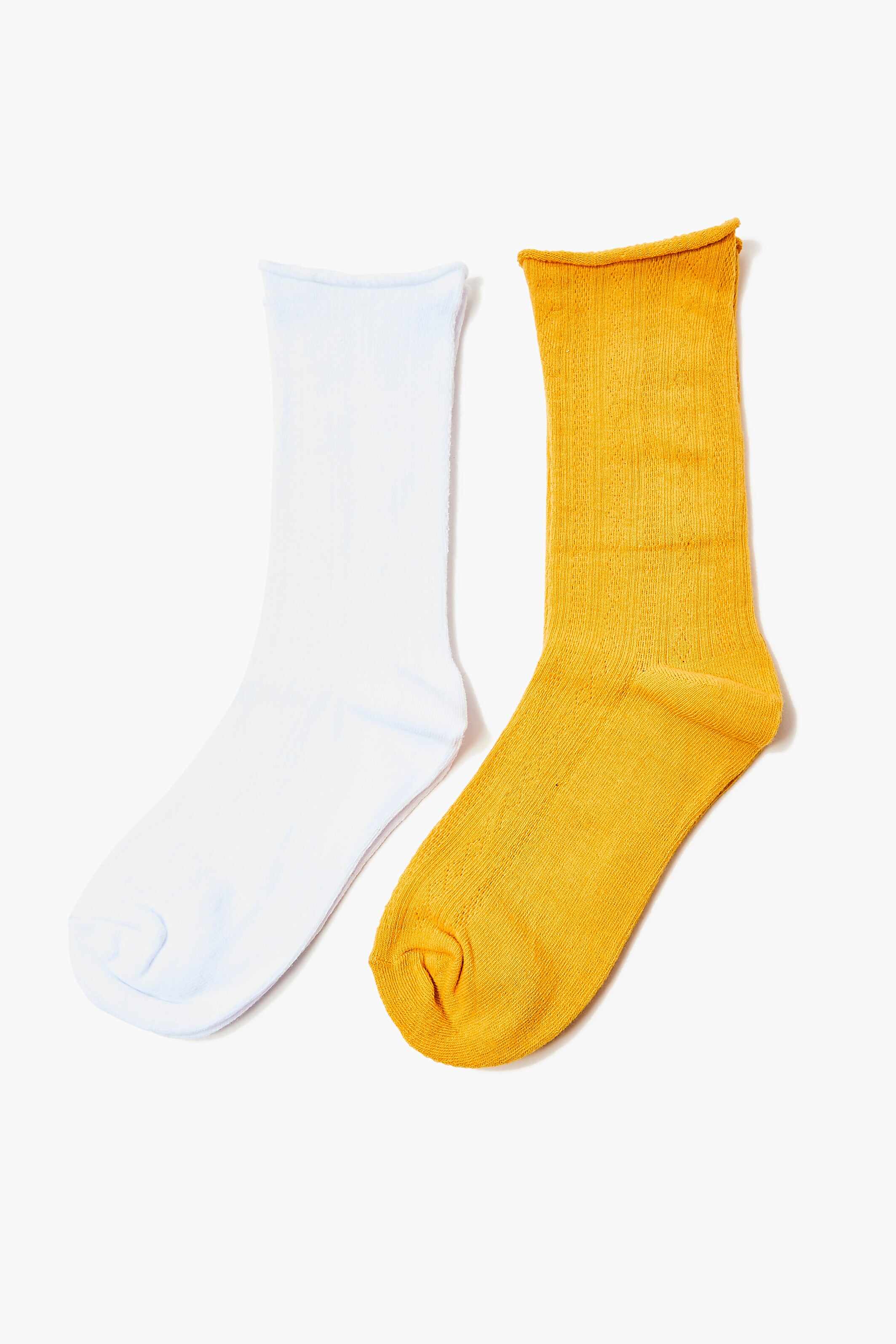 Accessories Accessories | Pointelle Crew Sock Set - 2 pack Mustard Forever21 - SP43466