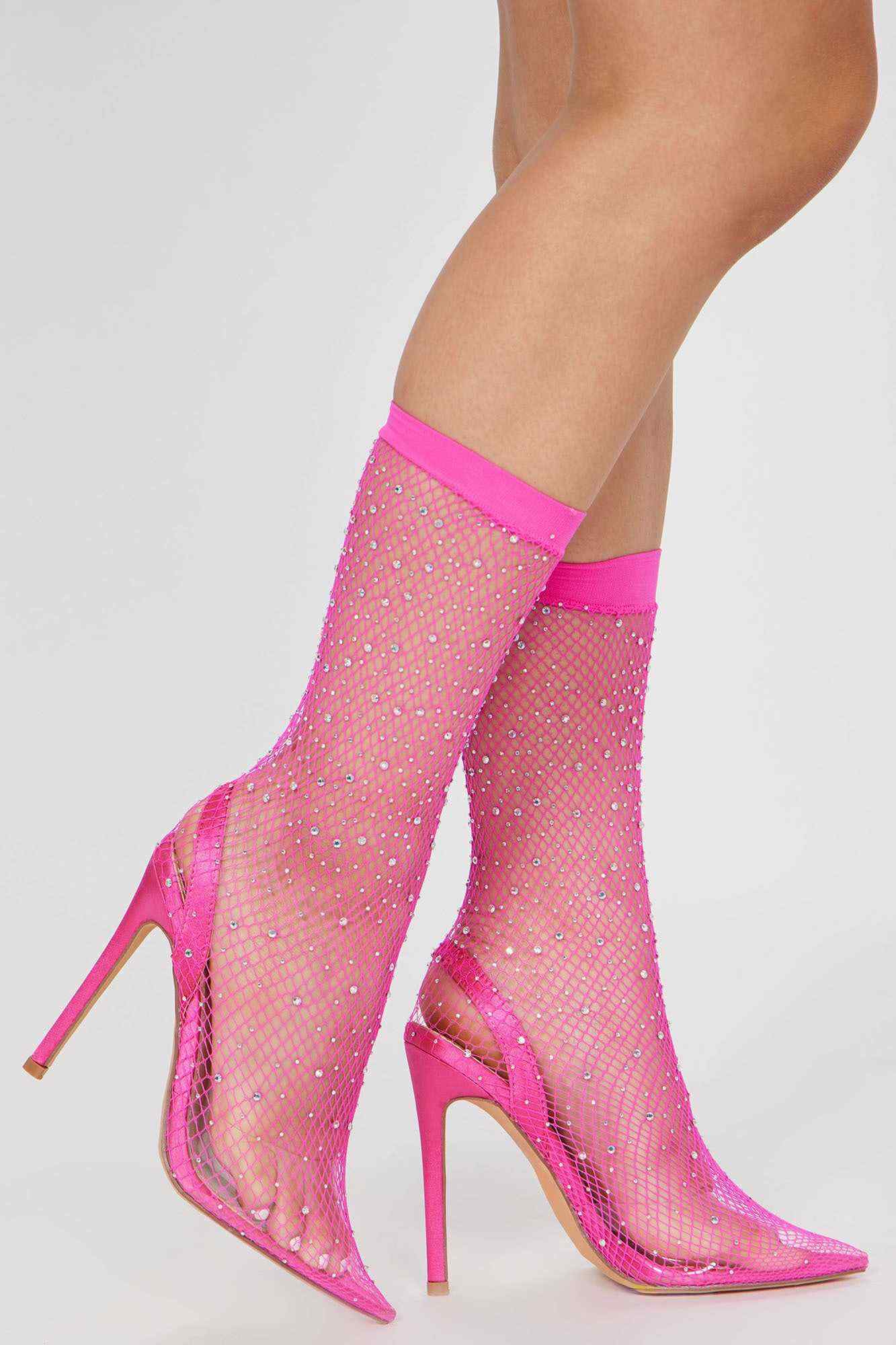 Highly Classified Rhinestone Pump   Pink