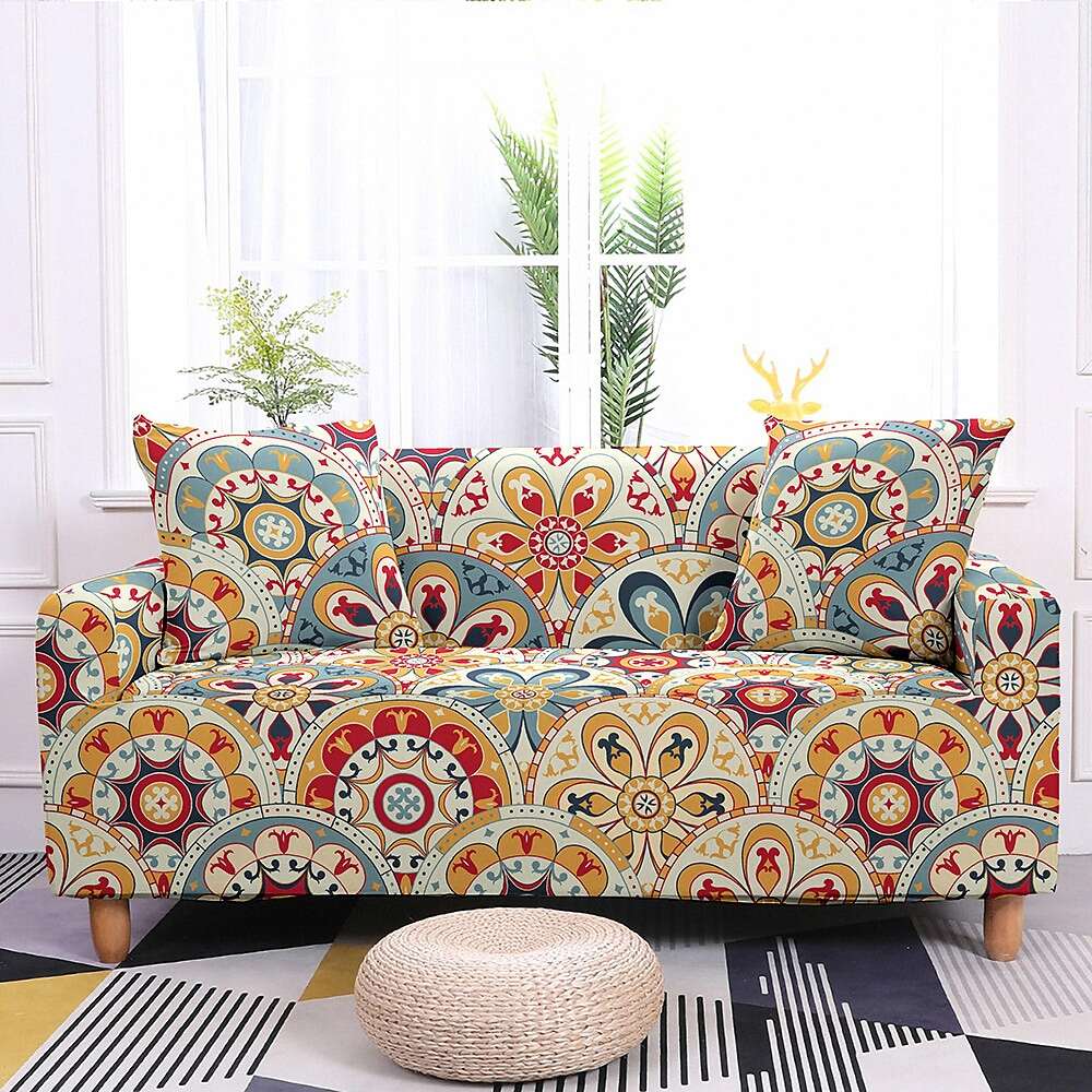 Stretch Sofa Cover Slipcover Boho/Flower Pattern AJ