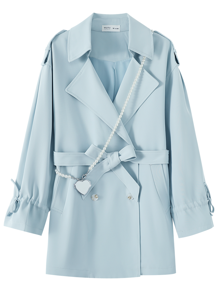 British Style Blue Trench Coat