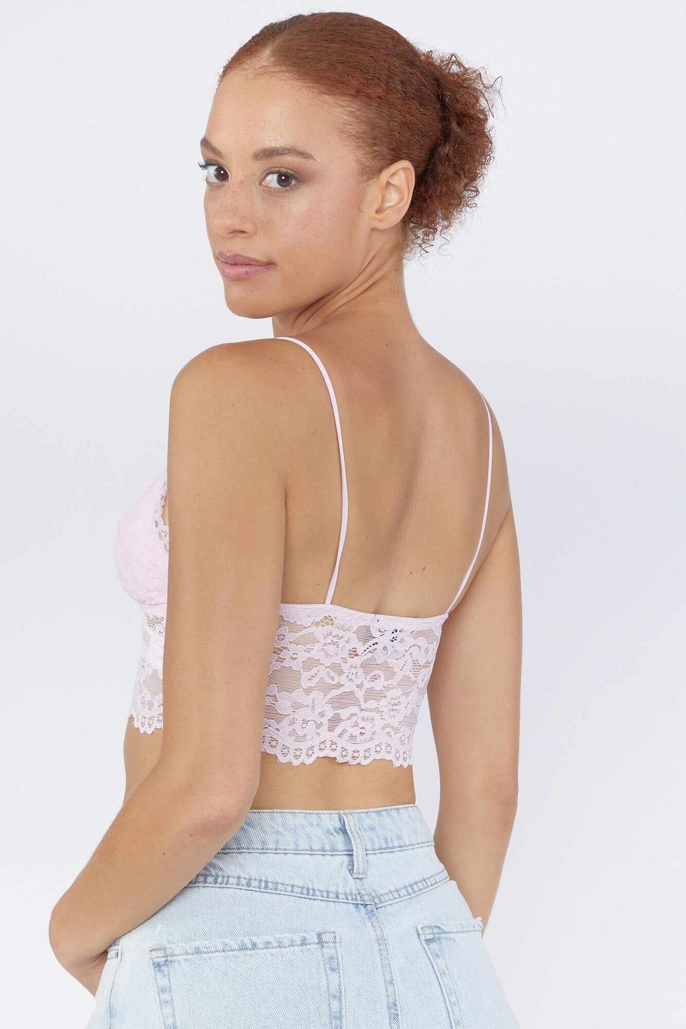 Women Apparel | Lace V-Neck Bralette Light Pink Forever21 - FS76455