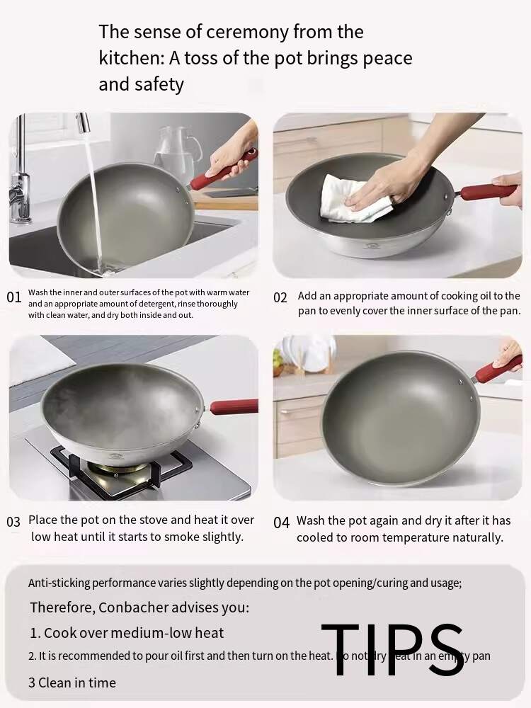 The first release of the Kangbach household titanium shield uncoated non-adhesive gold wok, 32CM