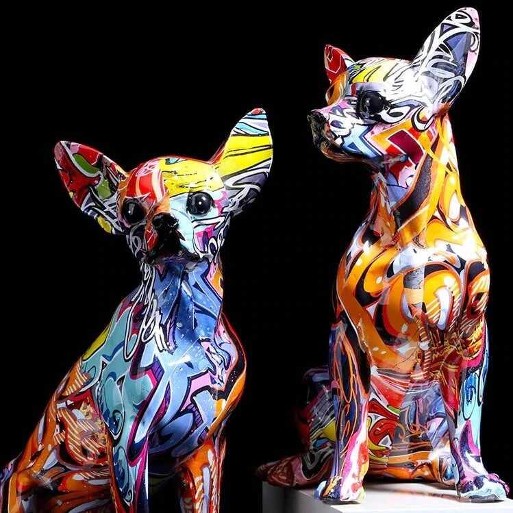 Nordic Painted Dachshund Statue
