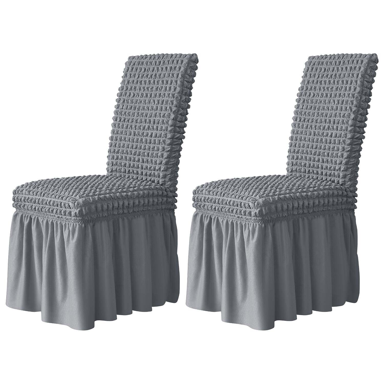 2 Pcs Chair Covers with Skirt Parsons Chair Slipcovers