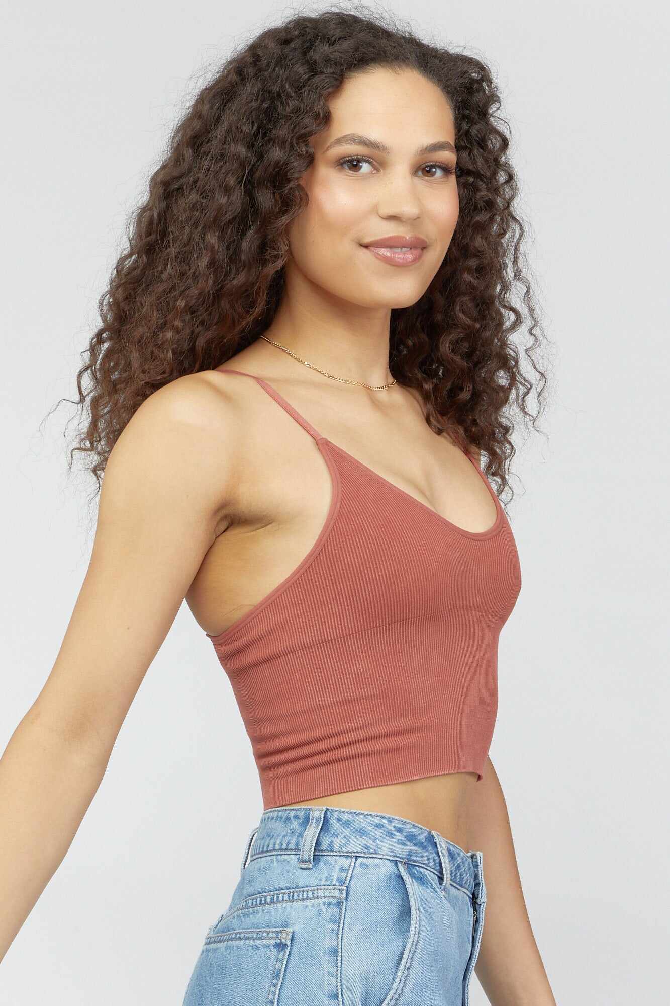 Women Apparel | Seamless Ribbed Cropped Cami Ivory Forever21 - DV17620