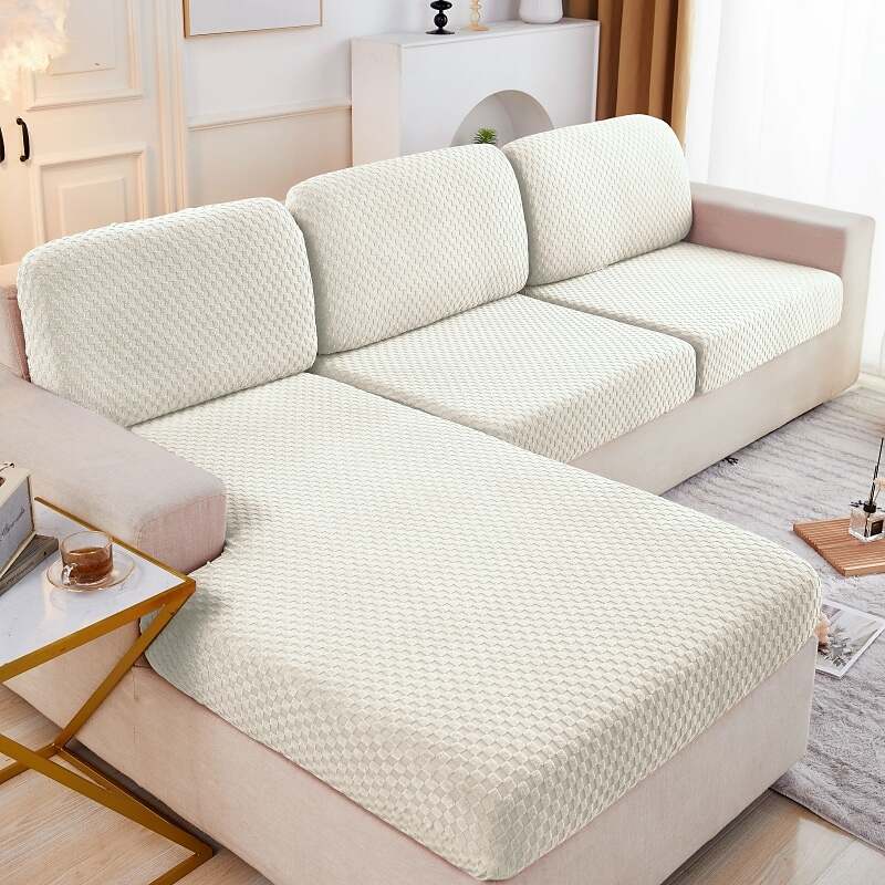 Stretch Sofa Seat Cushion Cover Slipcover 4 or 3 Seater L Shape