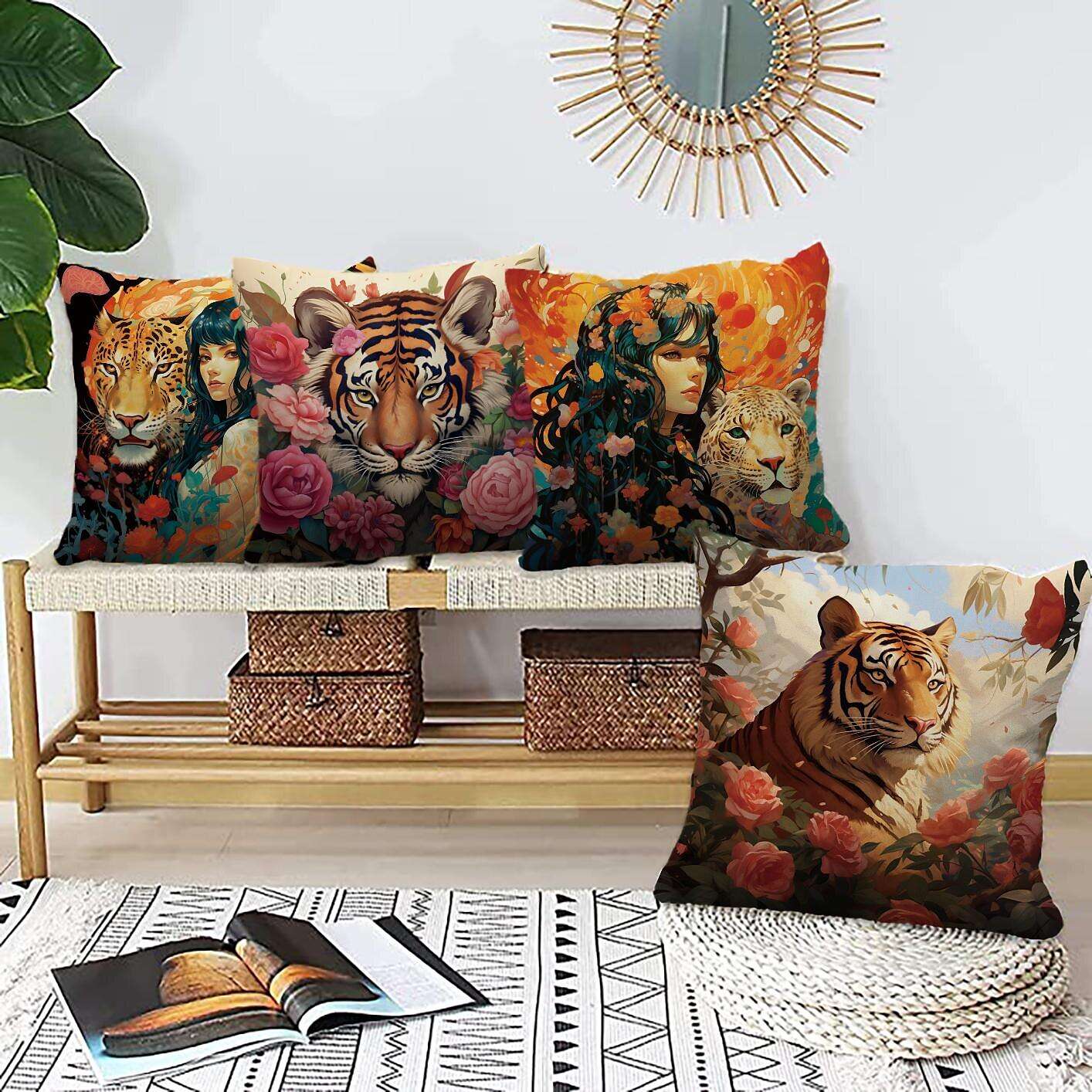 Wild Woman Tiger Pillow Cover 1PC