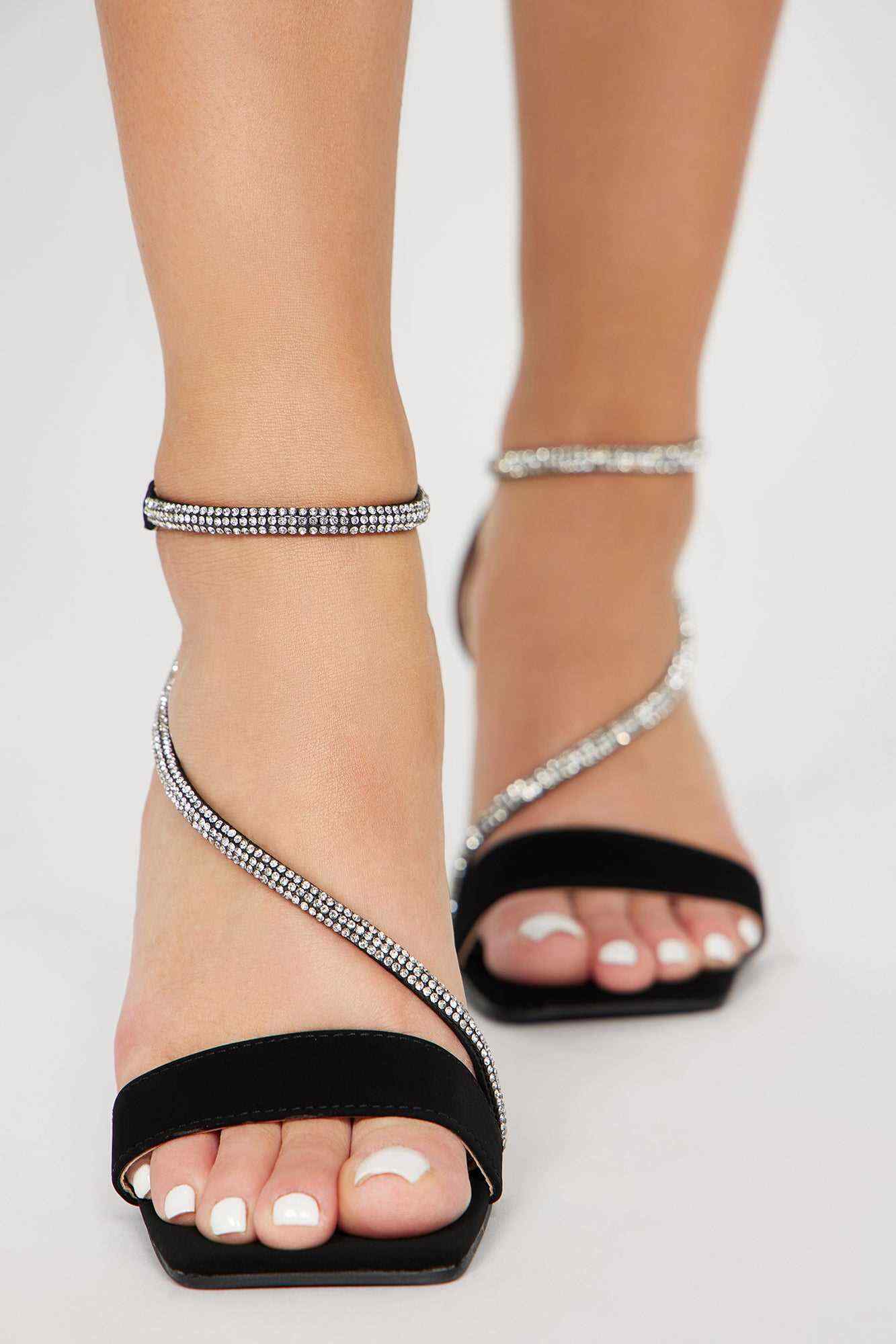 Bossing Around Embellished Heeled Sandals   Black