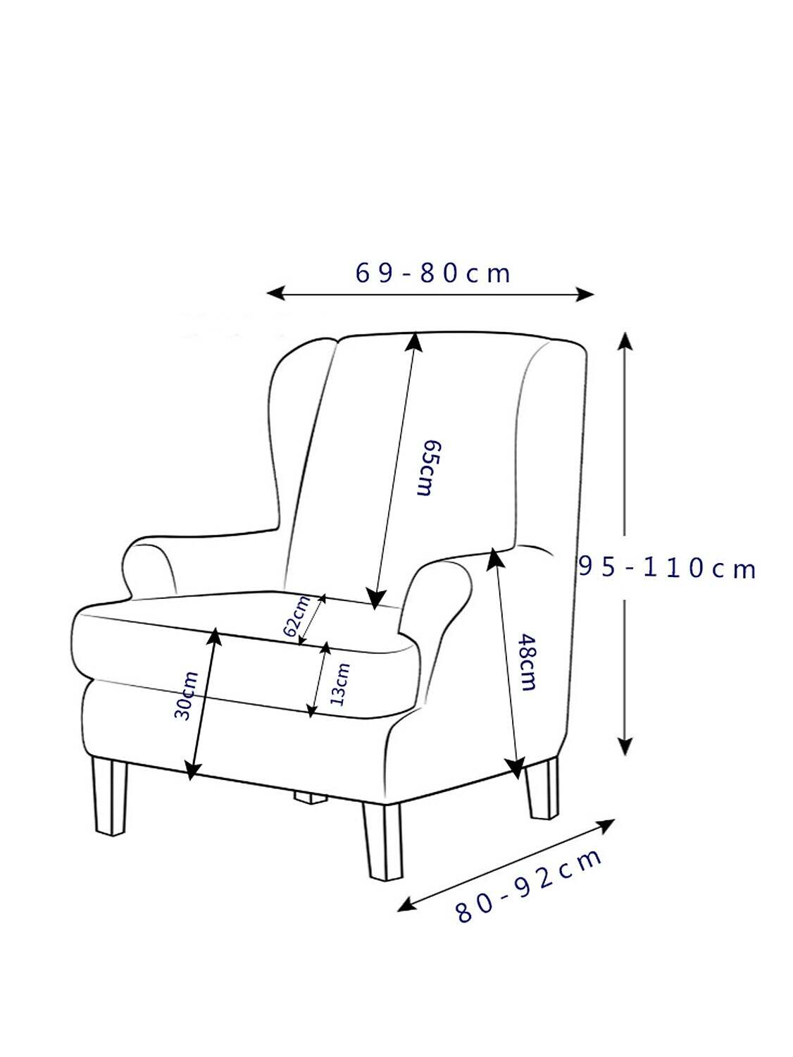 Stretch Wingback Chair Cover Geometric Pattern