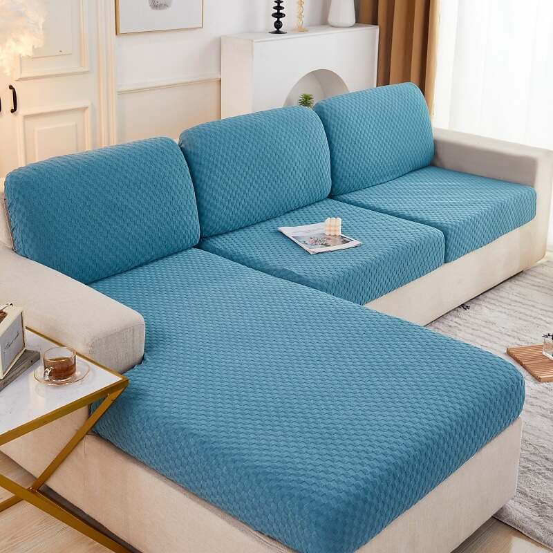 Stretch Sofa Seat Cushion Cover Slipcover 4 or 3 Seater L Shape