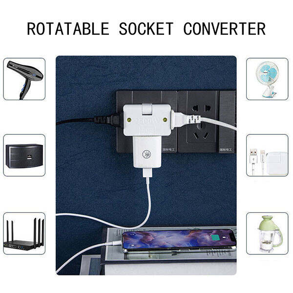 HOT SALE 3 in 1 Rotatable Socket Converter -180 Degree Extension Plug