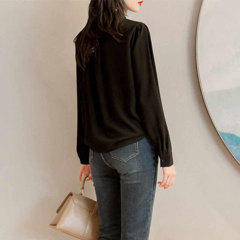 Black Chiffon Top Ladies Blouse