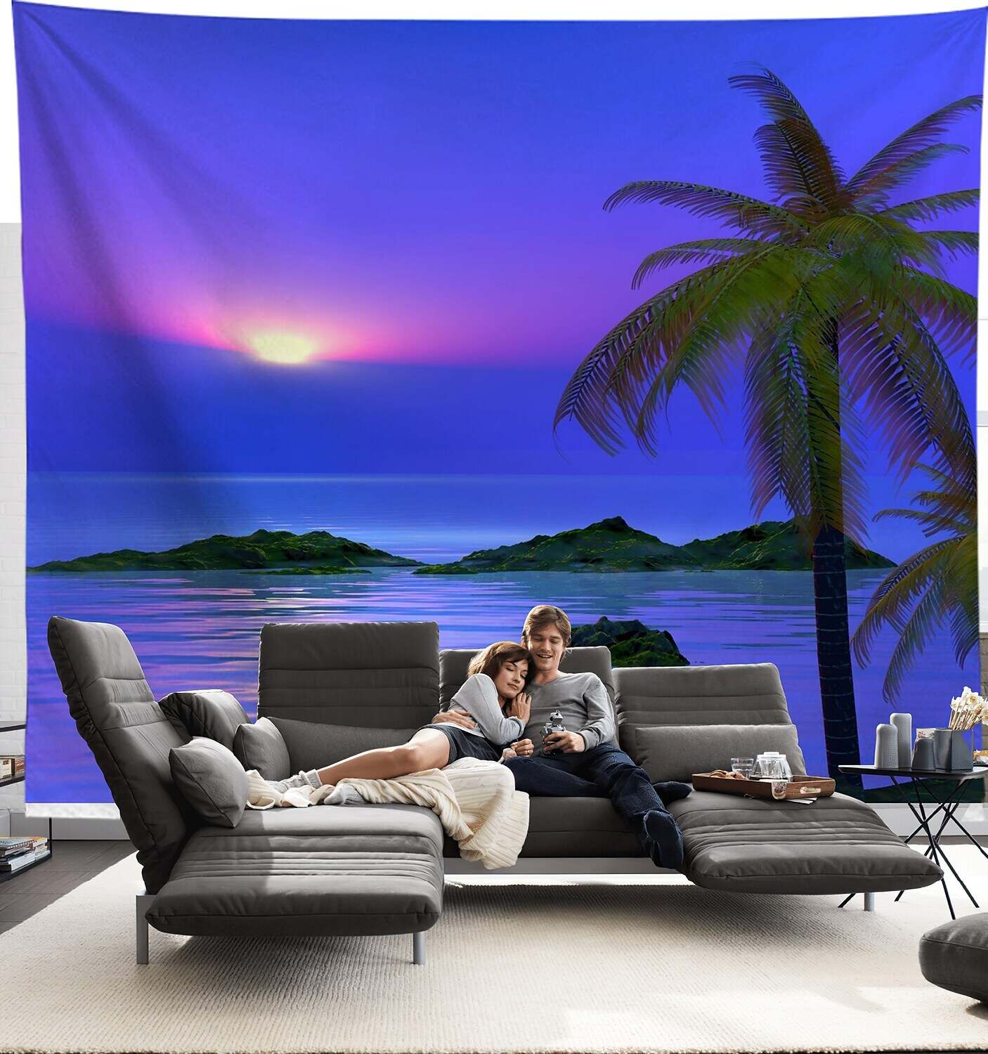 Landscape Ocean Large Wall Tapestry Island Art Decor