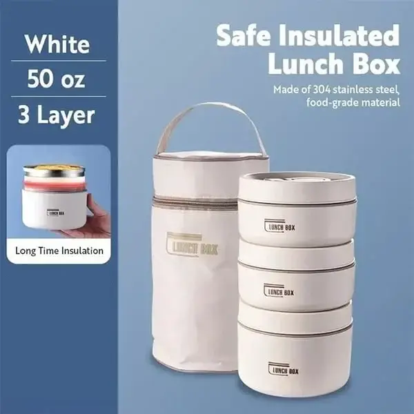 Portable Insulated Lunch Container Set