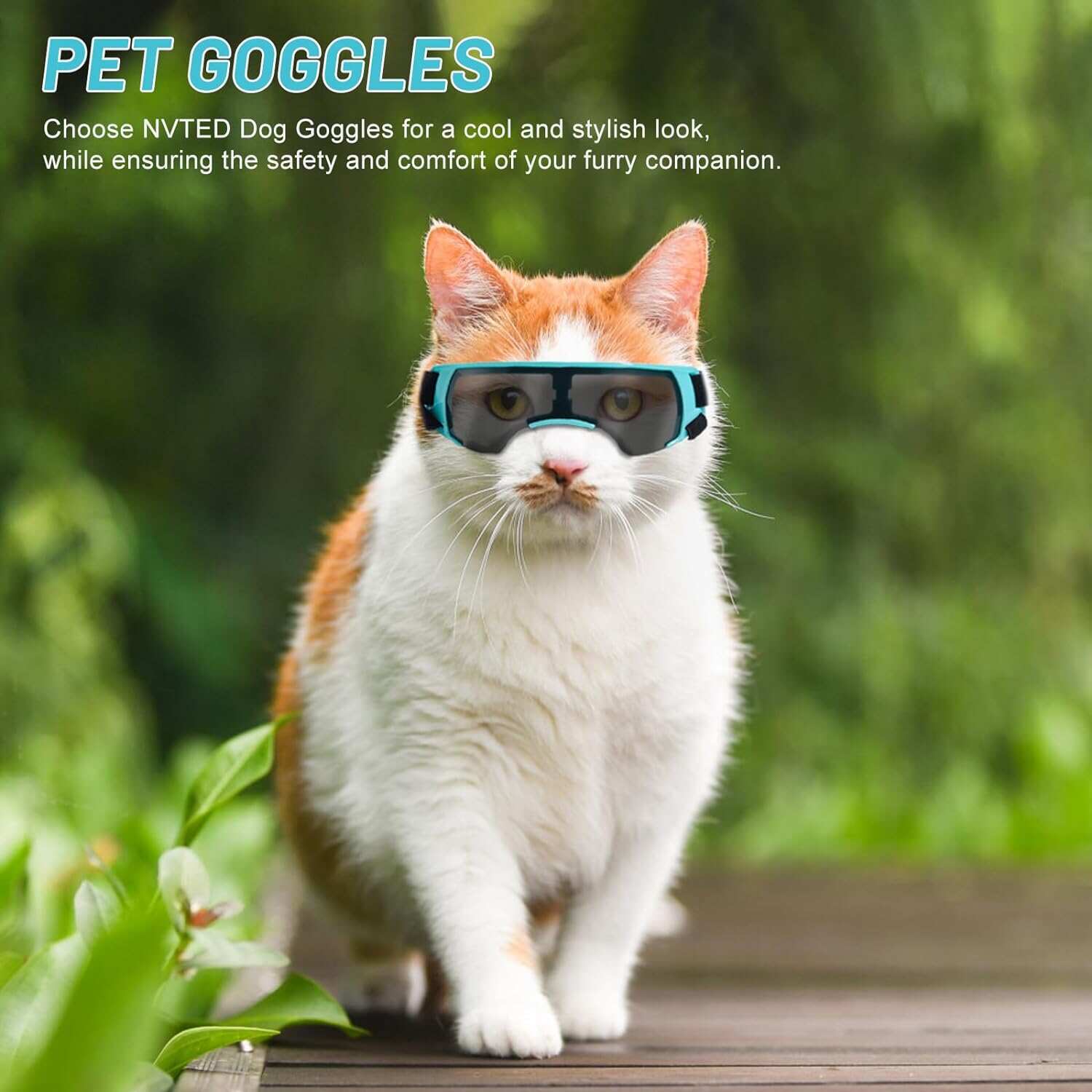 Dog and Cat Goggles Sunglasses Small Dog Puppy Windproof and UV-Proof Glasses Adjustable Lightweight Anti-Fog Dog Goggles Suitable for Small Dogs, Cats and Rabbits doggles