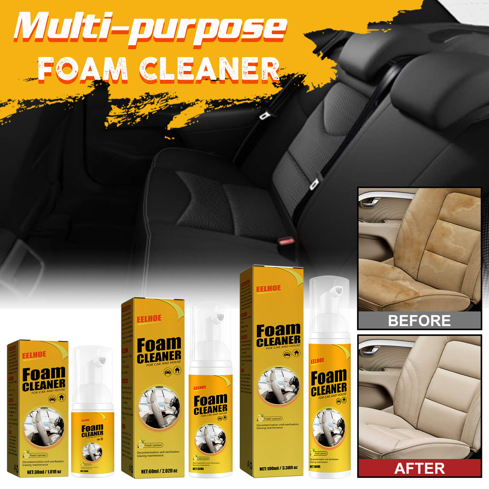 (🔥Last Day Promotion-49% OFF) Multi Purpose Foam Cleaner🚙 BUY 2 GET 1 FREE