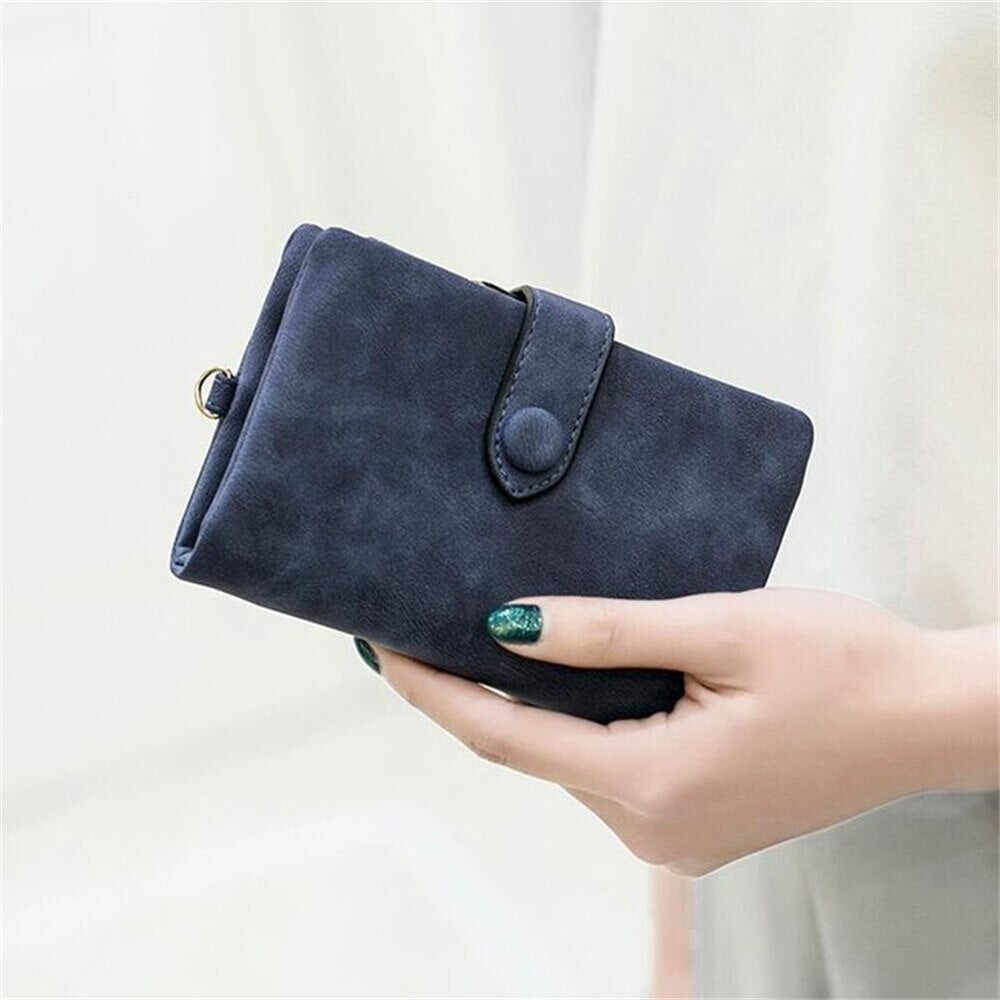 Small Trifold Leather Wallet for Women