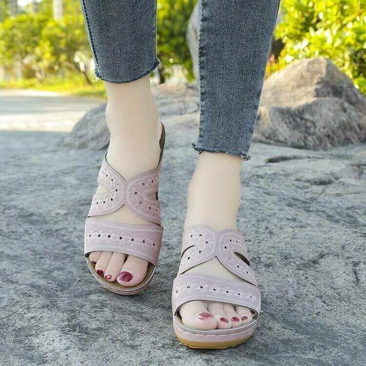 Women Non-slip Sandal Soft Open Toe Large Size Breathable hills Sandals