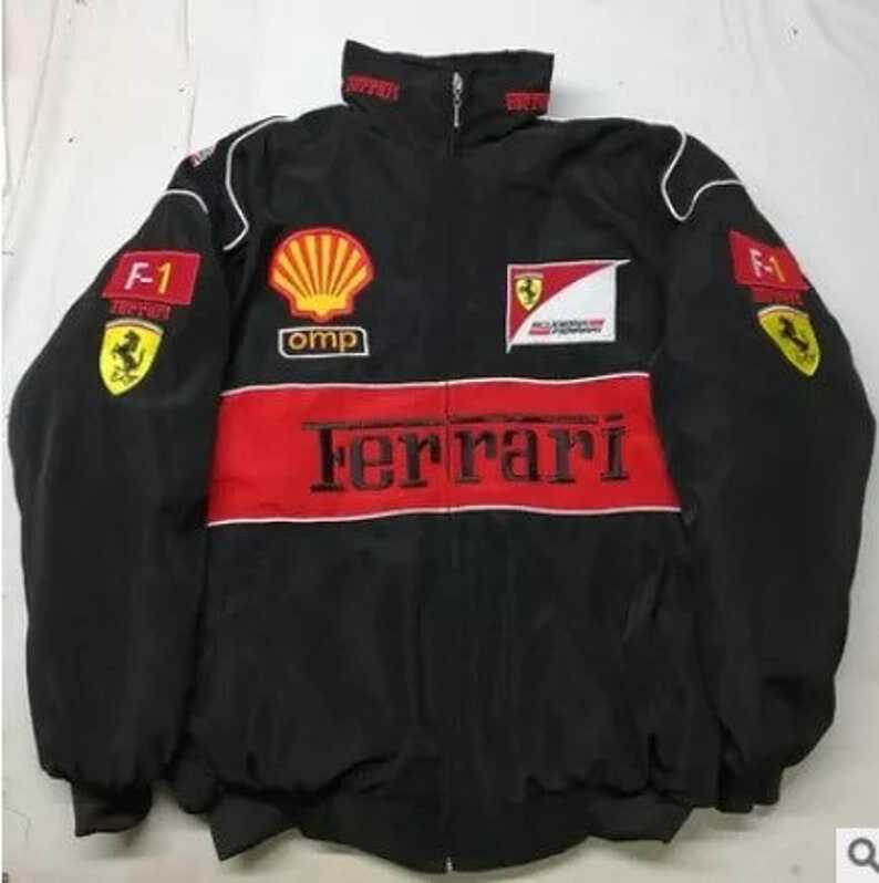 NASCAR Racer Racing Ferrari Jacket Embroidered Vintage Bomber