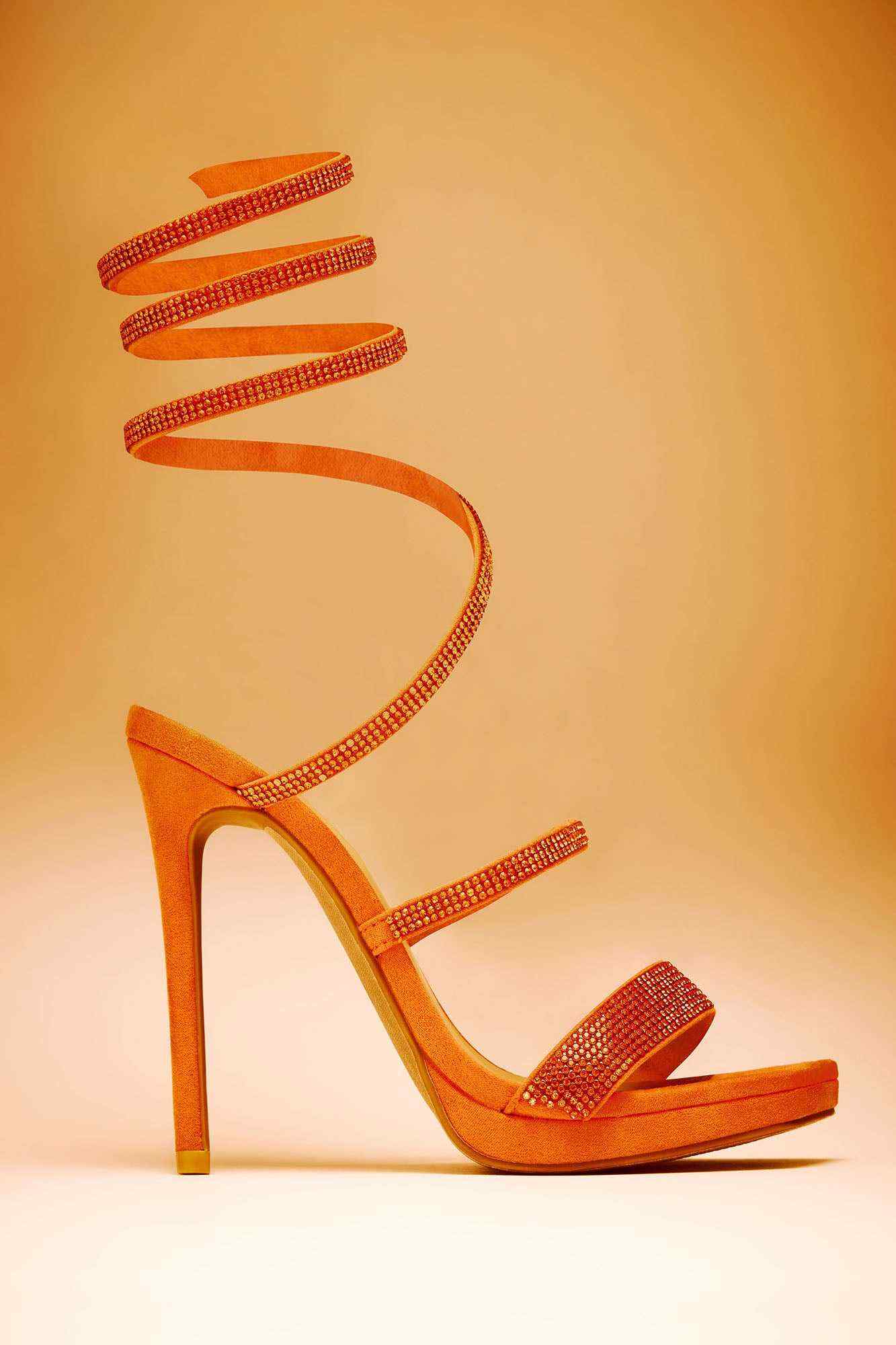 Bring Out The Wild Side Heeled Sandals   Orange