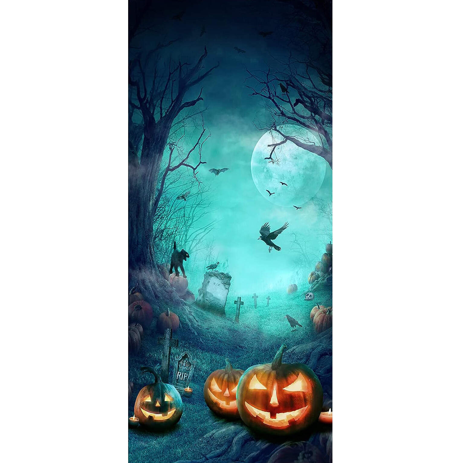 Scary Halloween Pumpkin Door Set