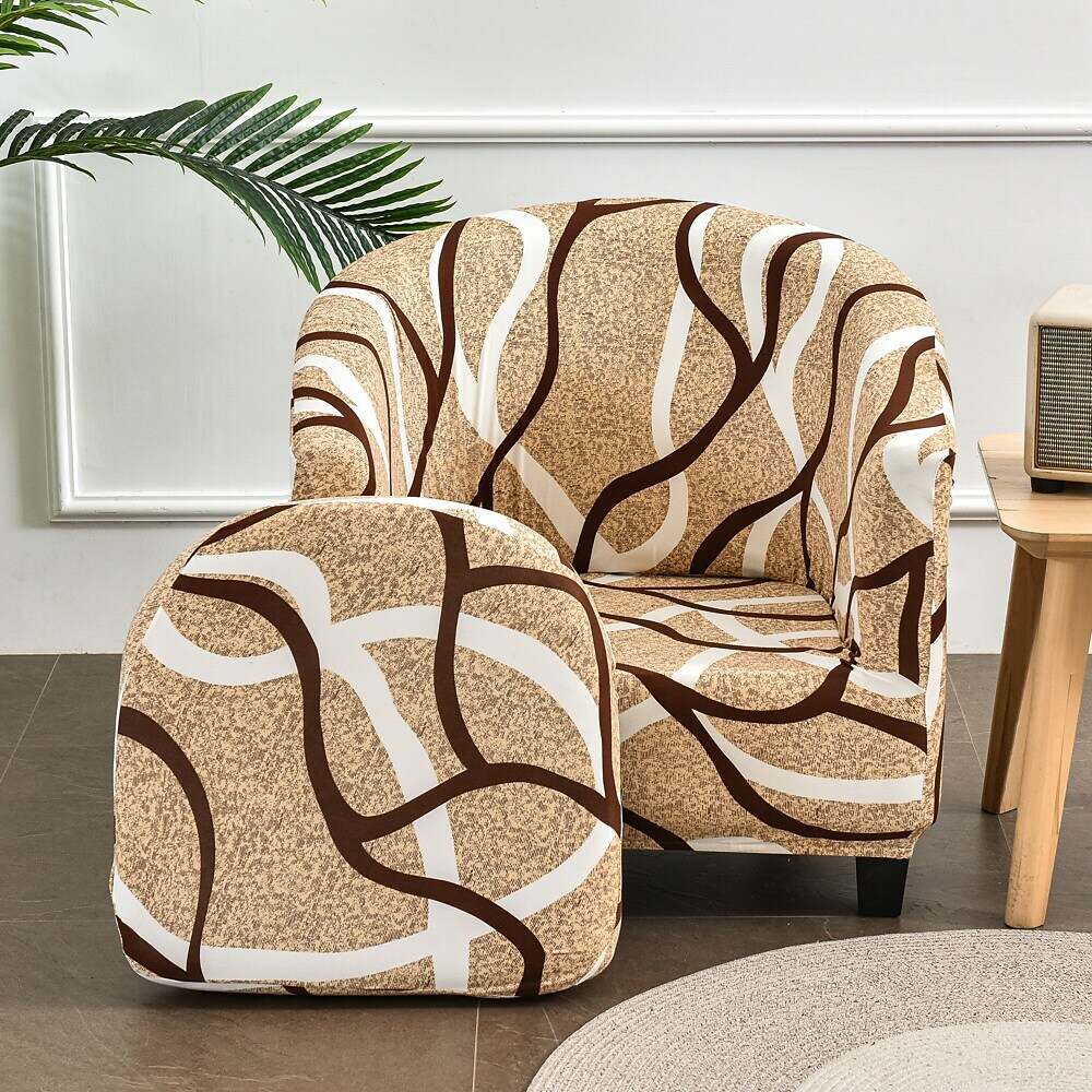 Stretch Club Chair Slipcover Tub Chair Cover with Seat Cushion Cover