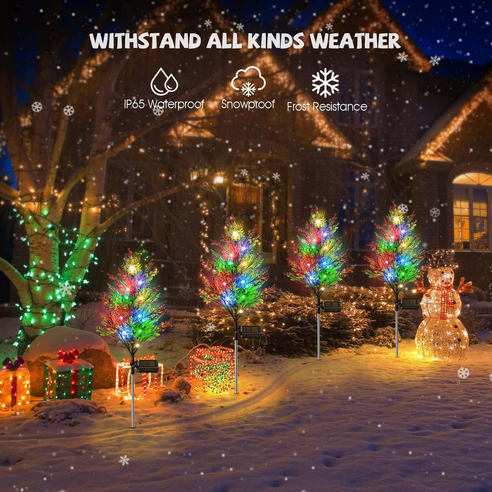 Solar Christmas LED Colored Pine and Cypress Tree Light