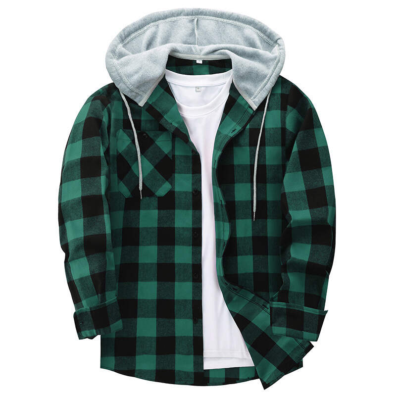 plaid hooded jacket - Buy 3 and get free shipping