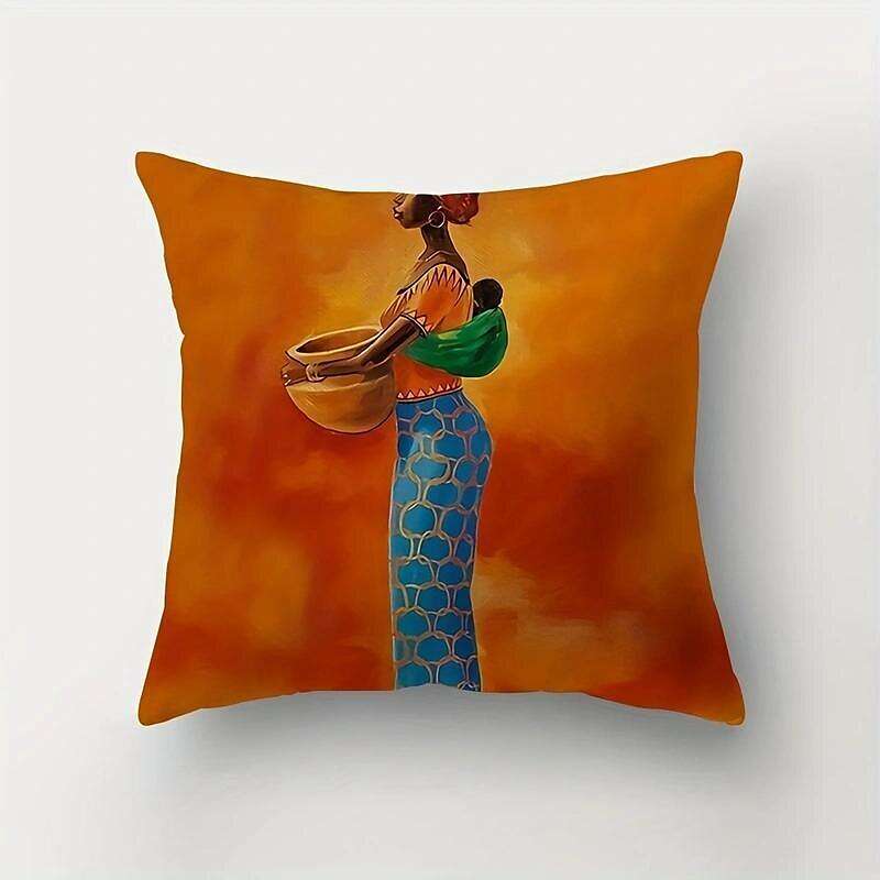 African Women Double Side Pillow Cover 4PC Soft