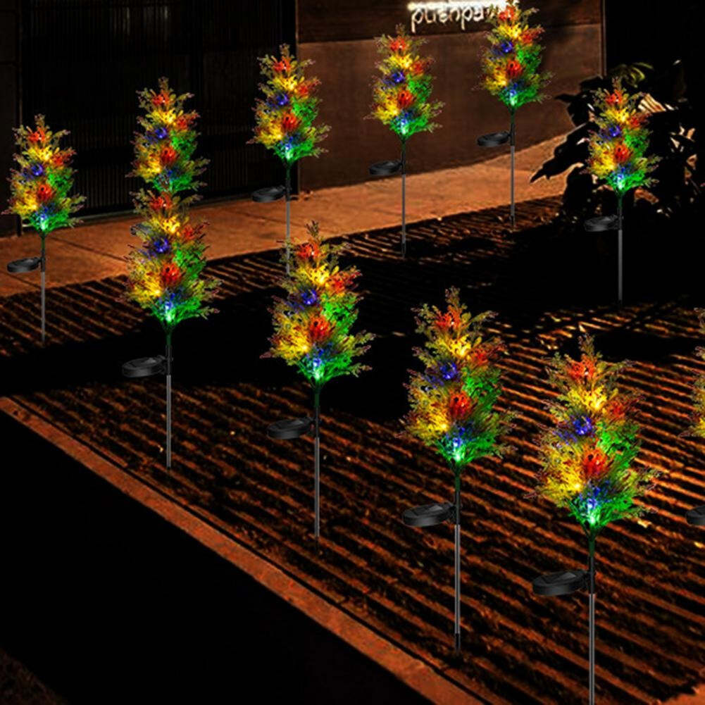 Solar Christmas LED Colored Pine and Cypress Tree Light