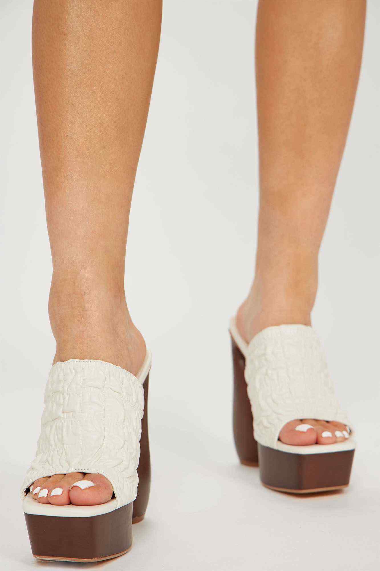 Think Outside The Box Heeled Mules   Cream