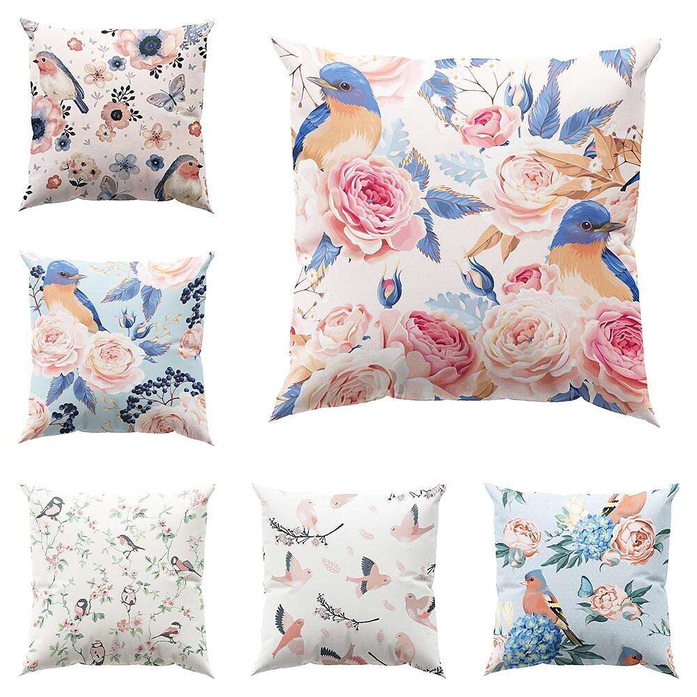 Floral Plant Double Side Pillow Cover 4PC