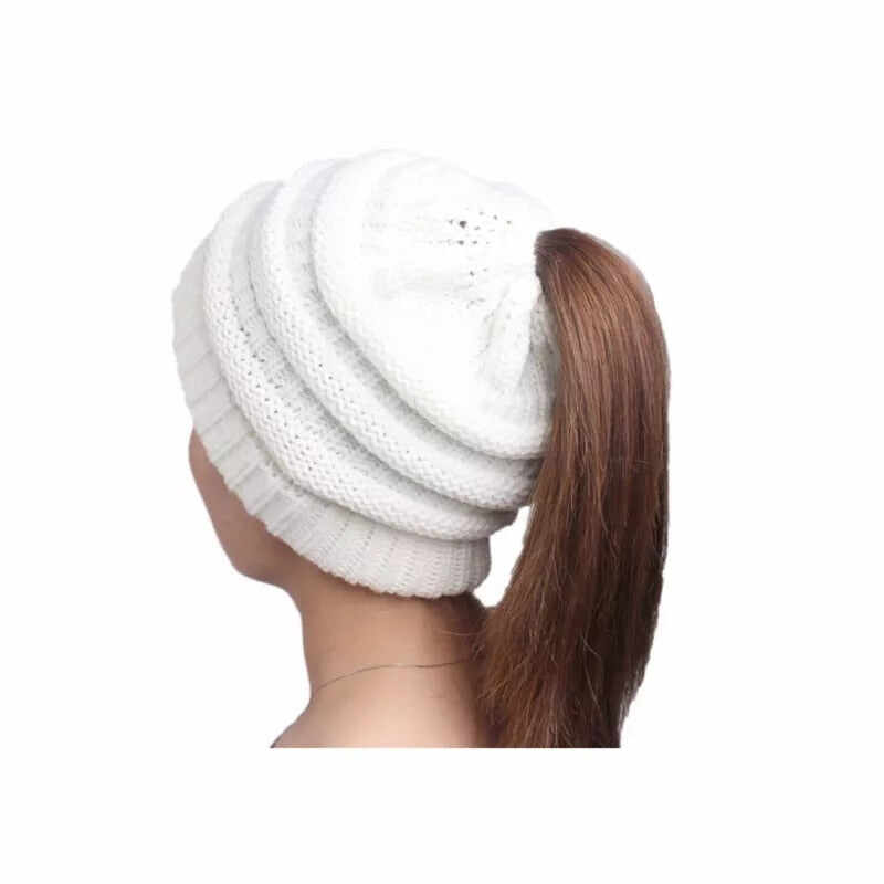 Soft Knit Ponytail Beanie