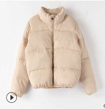 Winter solid color warm cotton coat