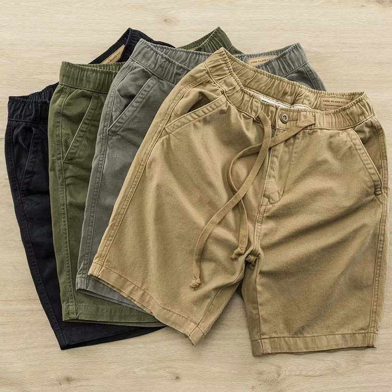 Casual Loose Drawstring Solid Color Shorts