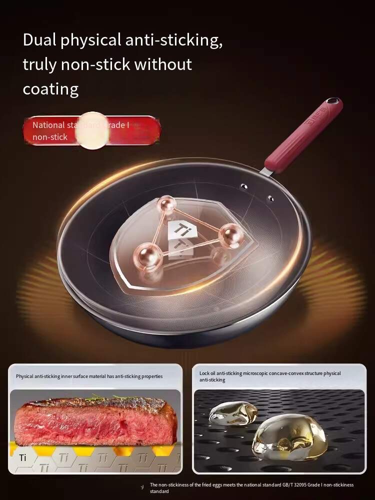 The first release of the Kangbach household titanium shield uncoated non-adhesive gold wok, 32CM