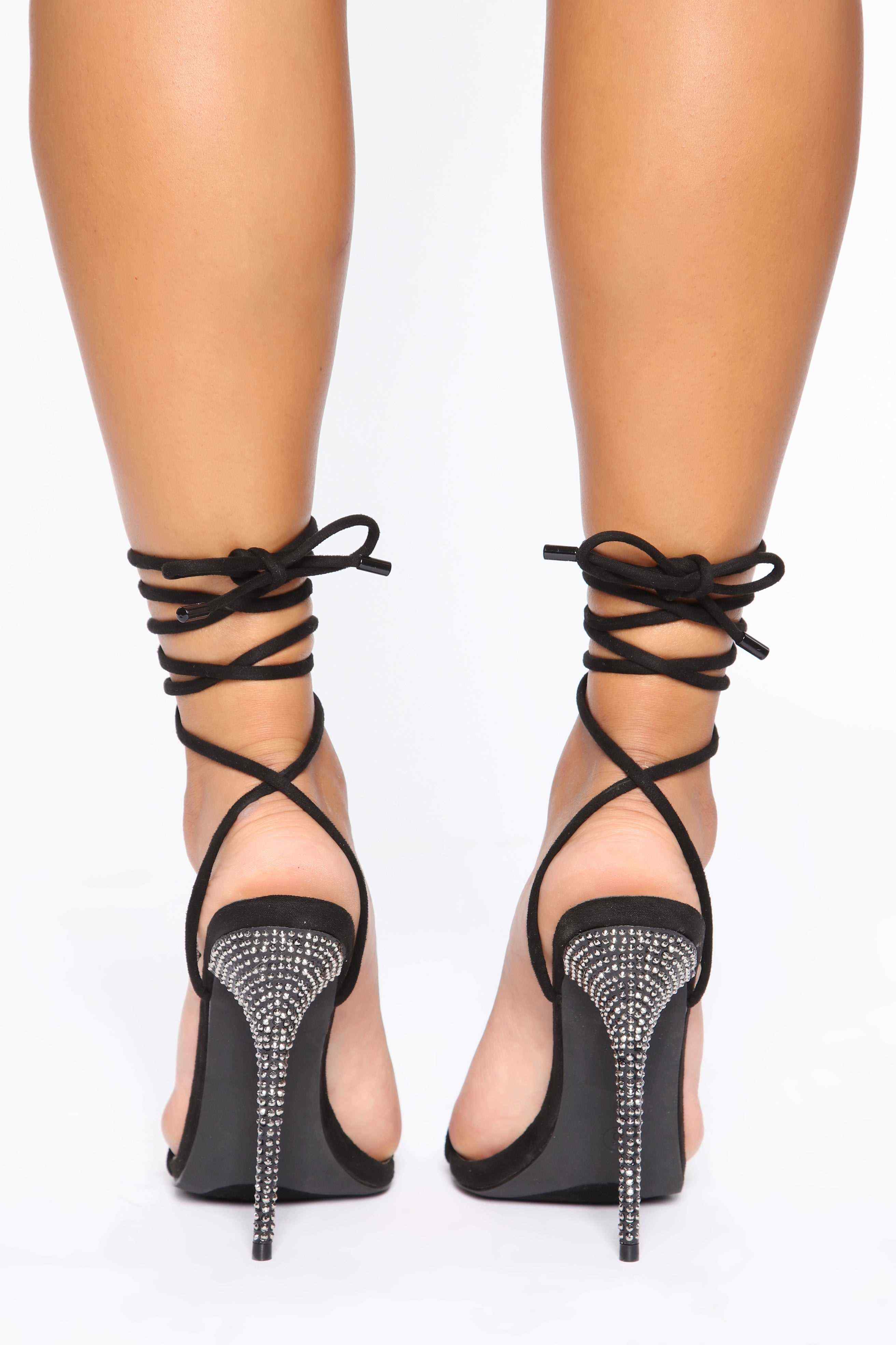 Pure Innocence Heeled Sandals   Black