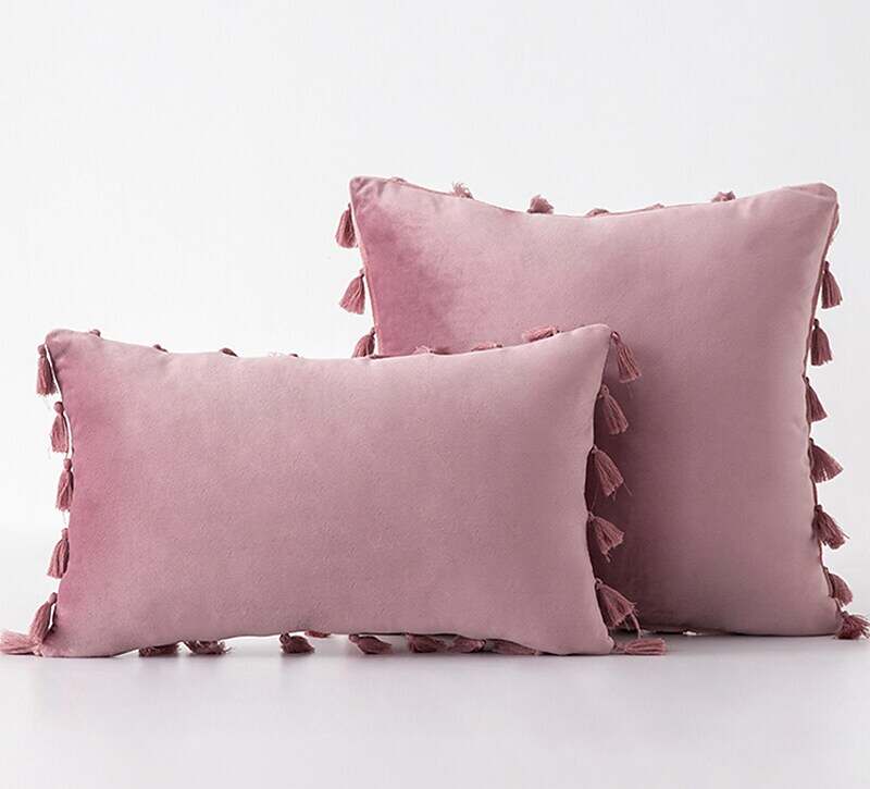 1 pcs Velvet Fringe Pillowcase Cover